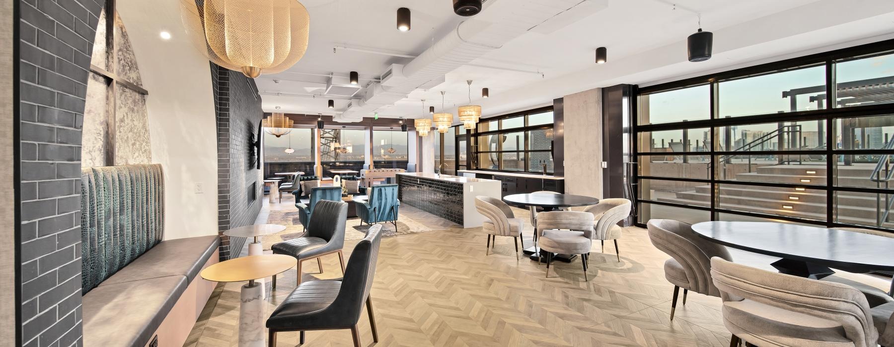 amenity room with tables and chairs